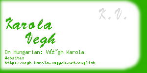 karola vegh business card